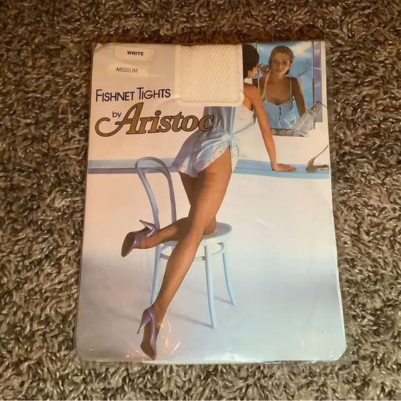 Aristoc fishnet tights, 100% nylon, color white, size: M - Picture 1 of 10